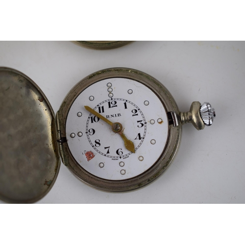 371 - 7 Braille pocket watches with Cyma movements. Case diameter approx 45mm. (7)