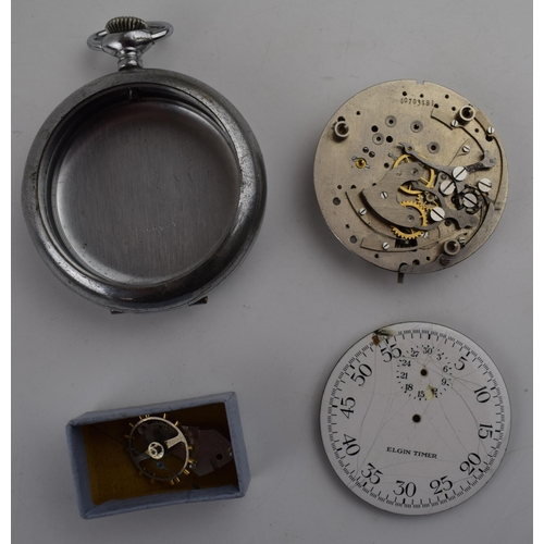 376 - An Elgin Timer vintage pocket watch, complete project ready for assembly.