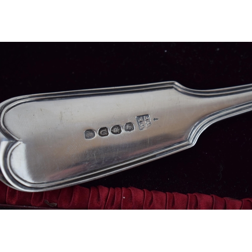 563 - Georgian silver cased 3 piece cutlery set, London 1815, 394.2 grams.