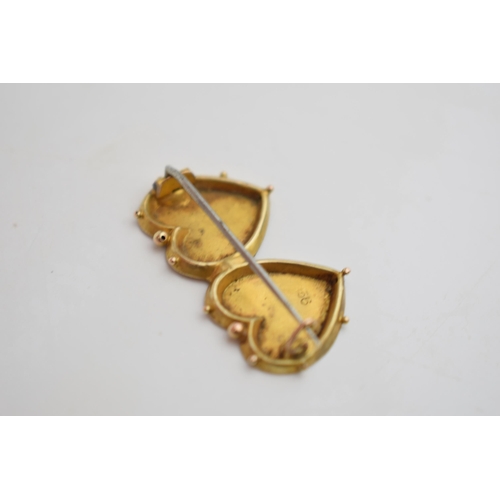 567 - 9ct gold MIZPAH brooch with steel pin, 1.7 grams.