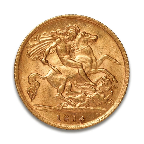 101 - HALF Sovereign gold coin 1914, George V.