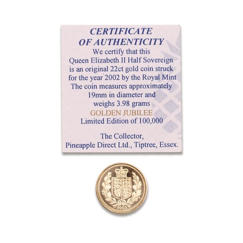 104 - HALF Sovereign gold coin 2002, with certificate.