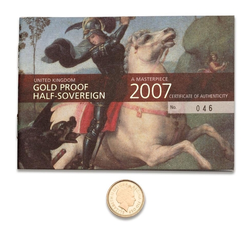 118 - HALF Sovereign proof gold coin 2007, with numbered certificate.