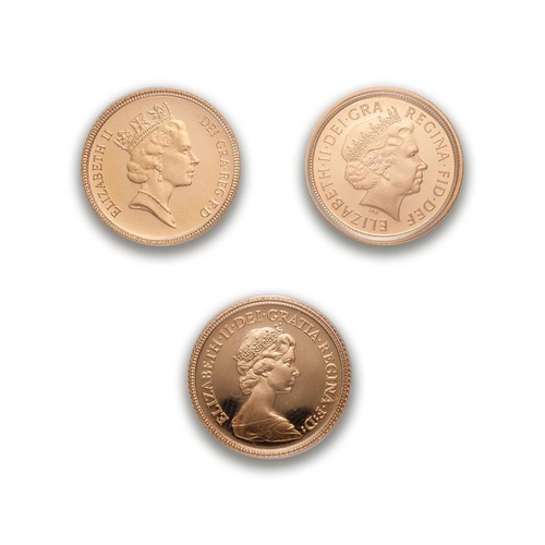 131 - Three x proof HALF sovereign portraits set, 1983, 1987 & 2004, cased with certificate.