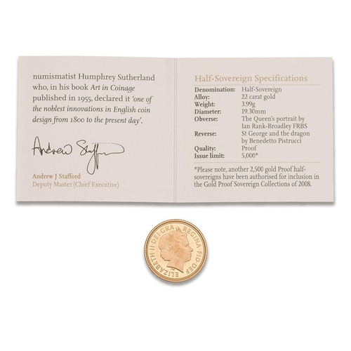 137 - HALF Sovereign proof gold coin 2008, with numbered certificate.