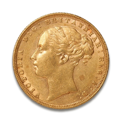 140 - FULL Sovereign gold coin 1871 young head Queen Victoria.