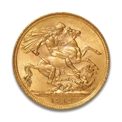 55 - FULL sovereign gold coin, George V, 1912.