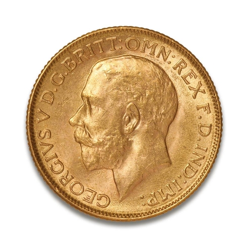 57 - FULL sovereign gold coin, George V, 1918.  Mint mark I for India