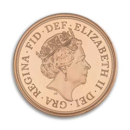 63 - Five sovereign / £5 22ct gold coin 2018, weight 40g.  With polished wooden presentation box, certifi... 