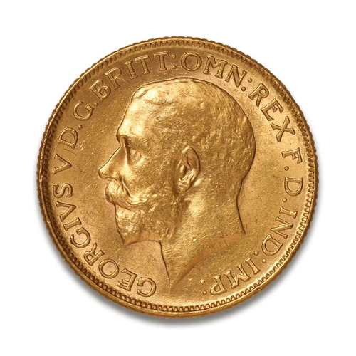 80 - Full sovereign gold coin 1918, with mint mark for India.