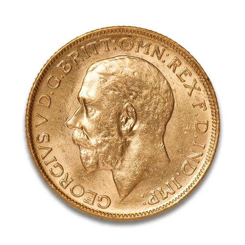 85 - FULL sovereign gold coin, George V, 1918.  Mint mark I for India