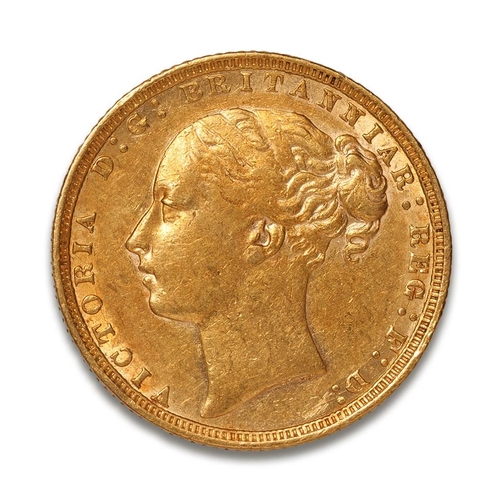 87 - FULL gold sovereign coin 1871, Queen Victoria young head.