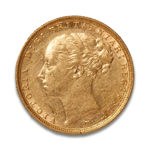 88 - FULL gold sovereign coin 1887, Queen Victoria young head.