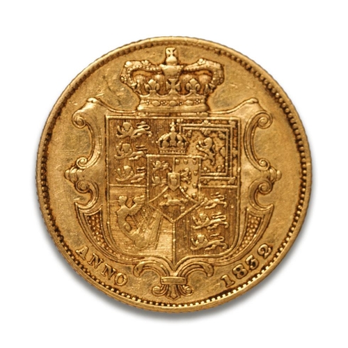 93 - FULL gold shield back sovereign coin 1832, William IIII.