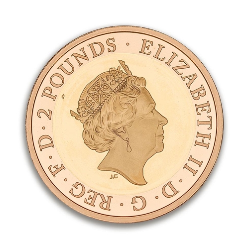 97 - Double sovereign / £2 proof 22ct gold coin, weight 16g.  400th Anniversary of Voyage of the Mayflowe... 