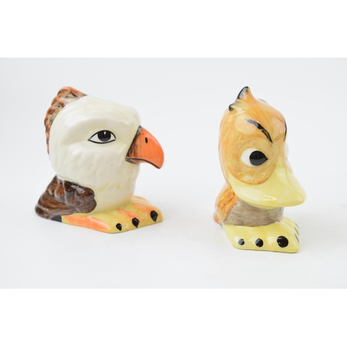 1 - A pair of Lorna Bailey grotesque birds to include Eddie the Eagle and Quackers the Duck, tallest 10c... 