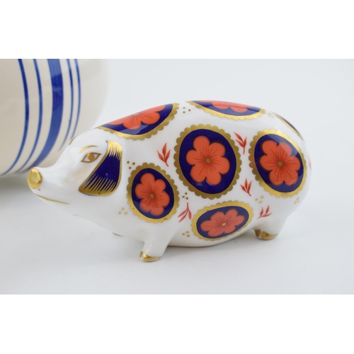 10 - A Royal Crown Derby Imari Pig paperweight, ceramic stopper, second, together with a Ralph Lauren 'Fa... 