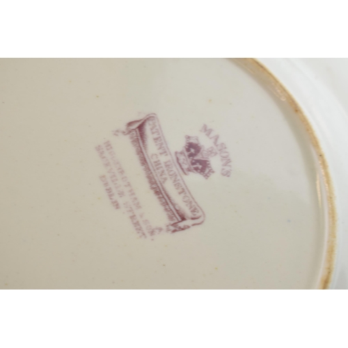 103 - An early 19th century Masons Ironstone China brown/red transfer-printed and hand-painted part dinner... 