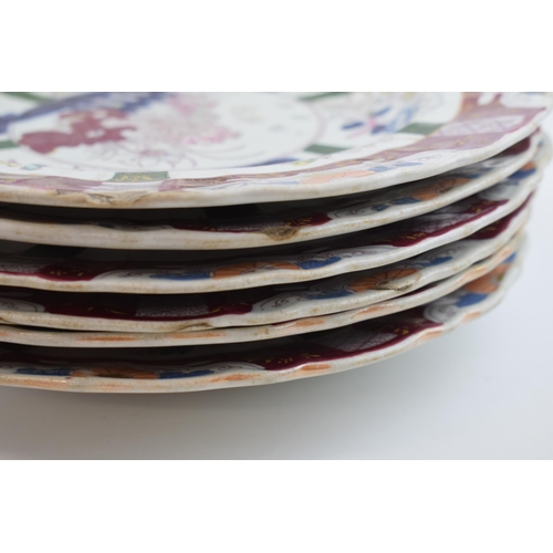 103 - An early 19th century Masons Ironstone China brown/red transfer-printed and hand-painted part dinner... 