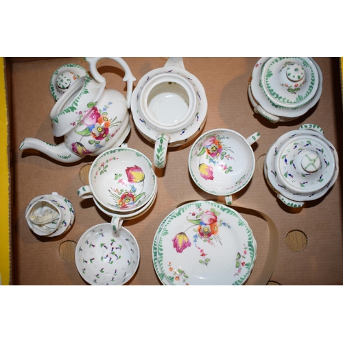 109 - An early 19th century hand painted porcelain floral pattern part child’s tea service and similar oth... 