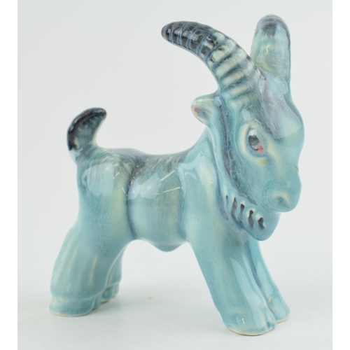 119 - Beswick blue comical goat, 10.5cm long.