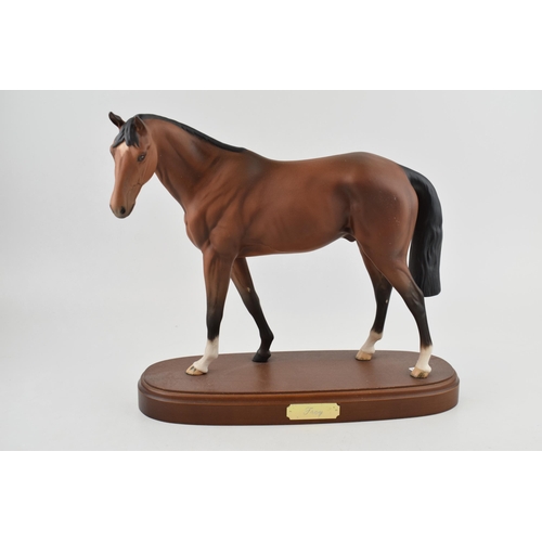 133 - Beswick connoisseur model of Troy, mounted onto wooden base, Royal Doulton backstamp.