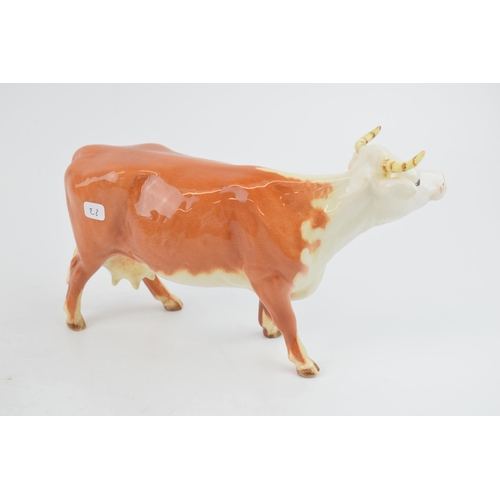 157 - Early Beswick Hereford Cow 948 (restored right horn).