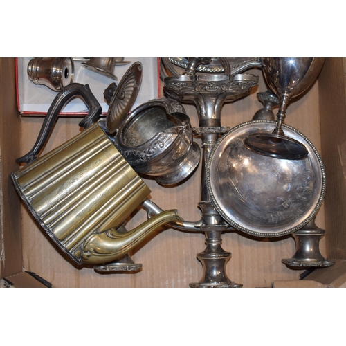 283 - A collection of silver-plated items to include tea-pots, cream jugs, cutlery and various other simil... 