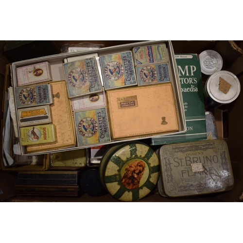 299 - A good collection of vintage stamps, cigarette cards, cigarette packets, tins and other ephemera. (Q... 