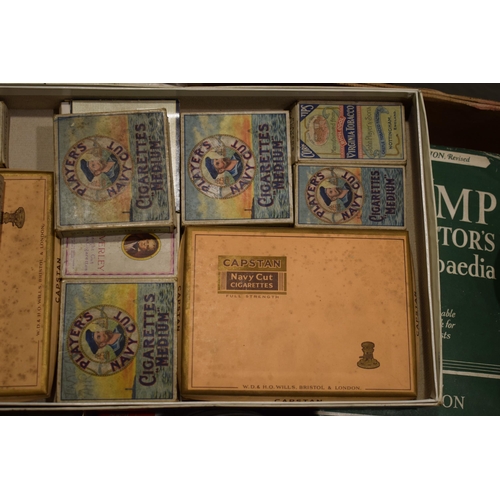 299 - A good collection of vintage stamps, cigarette cards, cigarette packets, tins and other ephemera. (Q... 