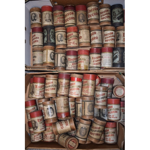 436 - A large quantity of Edison Records in original tubes. Examples also included by Russell Hunting Reco... 