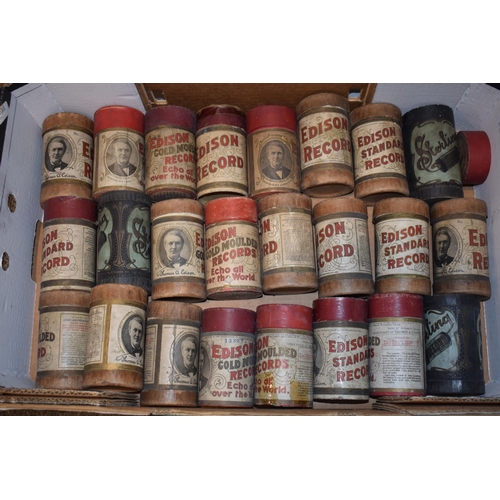 436 - A large quantity of Edison Records in original tubes. Examples also included by Russell Hunting Reco... 