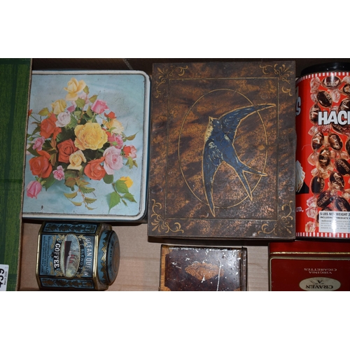 439 - A good collection of vintage advertising tins to include Bluebird Toffee, Ocean Queen Blend Coffee a... 