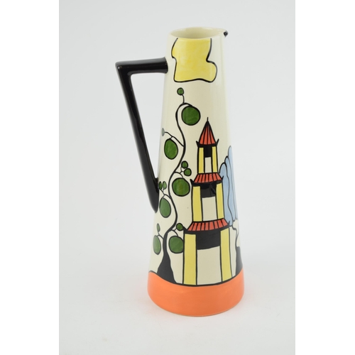 5 - Lorna Bailey tall Art Deco inspired jug in the Pagoda Garden design, with Old Ellgreave backstamp, 2... 