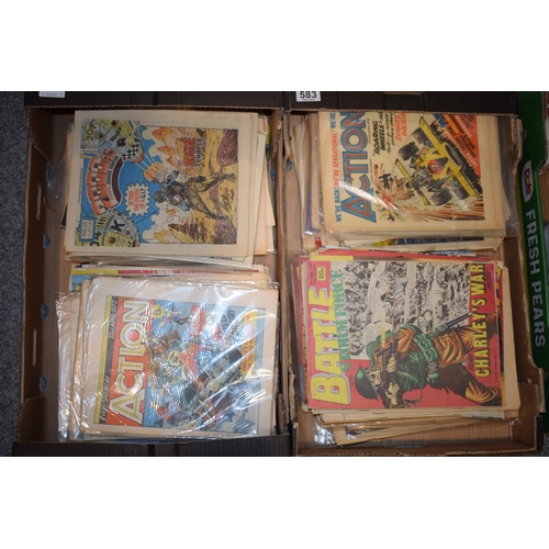 583 - A good quantity of vintage comics c1970s. To include Battle Stormforce, Action, 2000 A.D and other s... 