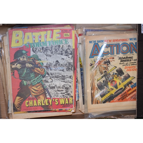 583 - A good quantity of vintage comics c1970s. To include Battle Stormforce, Action, 2000 A.D and other s... 