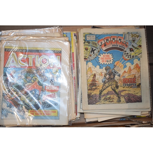 583 - A good quantity of vintage comics c1970s. To include Battle Stormforce, Action, 2000 A.D and other s... 