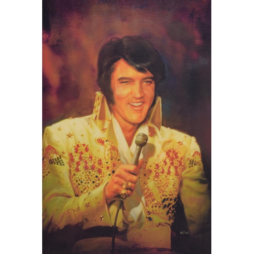 613 - Elvis Presley: a large giclee on canvas of The King, titled 'American Eagle 75' by Graceland Artist,... 