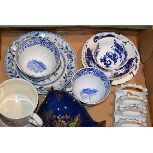 71 - A collection of ceramics to include 19th century blue and white porcelain items, Royal Crown Derby a... 