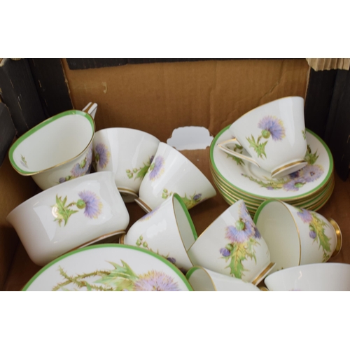 174 - Royal Doulton tea ware in the Glamis Thistle pattern, to include 8 cups, 7 saucers, 8 side plates, 2... 