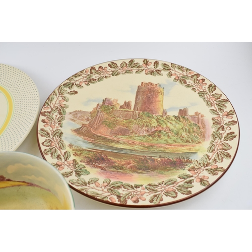 178 - Royal Doulton large wall chargers to include Pembroke Castle and a floral charger, both 39cm diamete... 