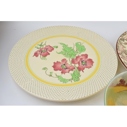 178 - Royal Doulton large wall chargers to include Pembroke Castle and a floral charger, both 39cm diamete... 