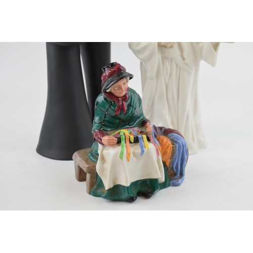 183 - Royal Doulton figures to include Silk and Ribbons, the Sheikh HN3083 and Family HN2721 (3 - all seco... 