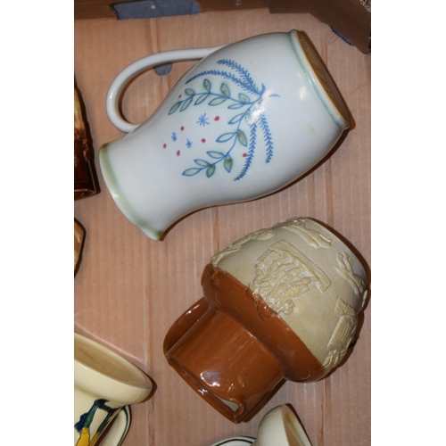 188 - Royal Doulton to include seriesware jugs such as 'Ever Drink Ever Dry', a Doulton two-tone stoneware... 