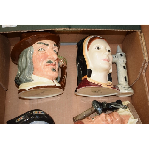 190 - Large Royal Doulton character jugs to include Izaak Walton, Catherine of Aragon, The Blacksmith and ... 