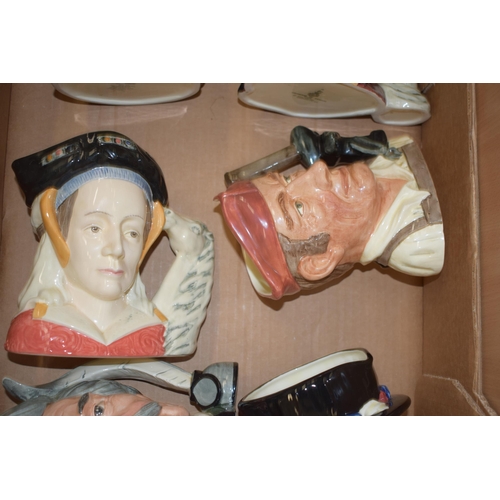 190 - Large Royal Doulton character jugs to include Izaak Walton, Catherine of Aragon, The Blacksmith and ... 