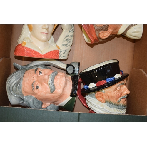 190 - Large Royal Doulton character jugs to include Izaak Walton, Catherine of Aragon, The Blacksmith and ... 