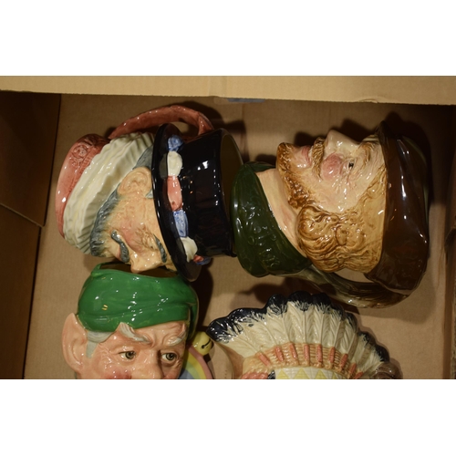 198 - Large Royal Doulton character jugs to include the Leprechaun, Guy Fawkes, Rip Van Winkle and others ... 