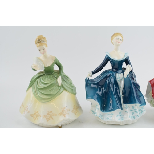 207 - Royal Doulton figures to include Fair Lady, Soiree and Janine (3).