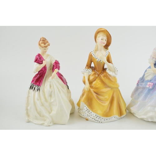 213 - Royal Doulton figures to include Sandra, Alice and Royal Worcester First Dance (3).